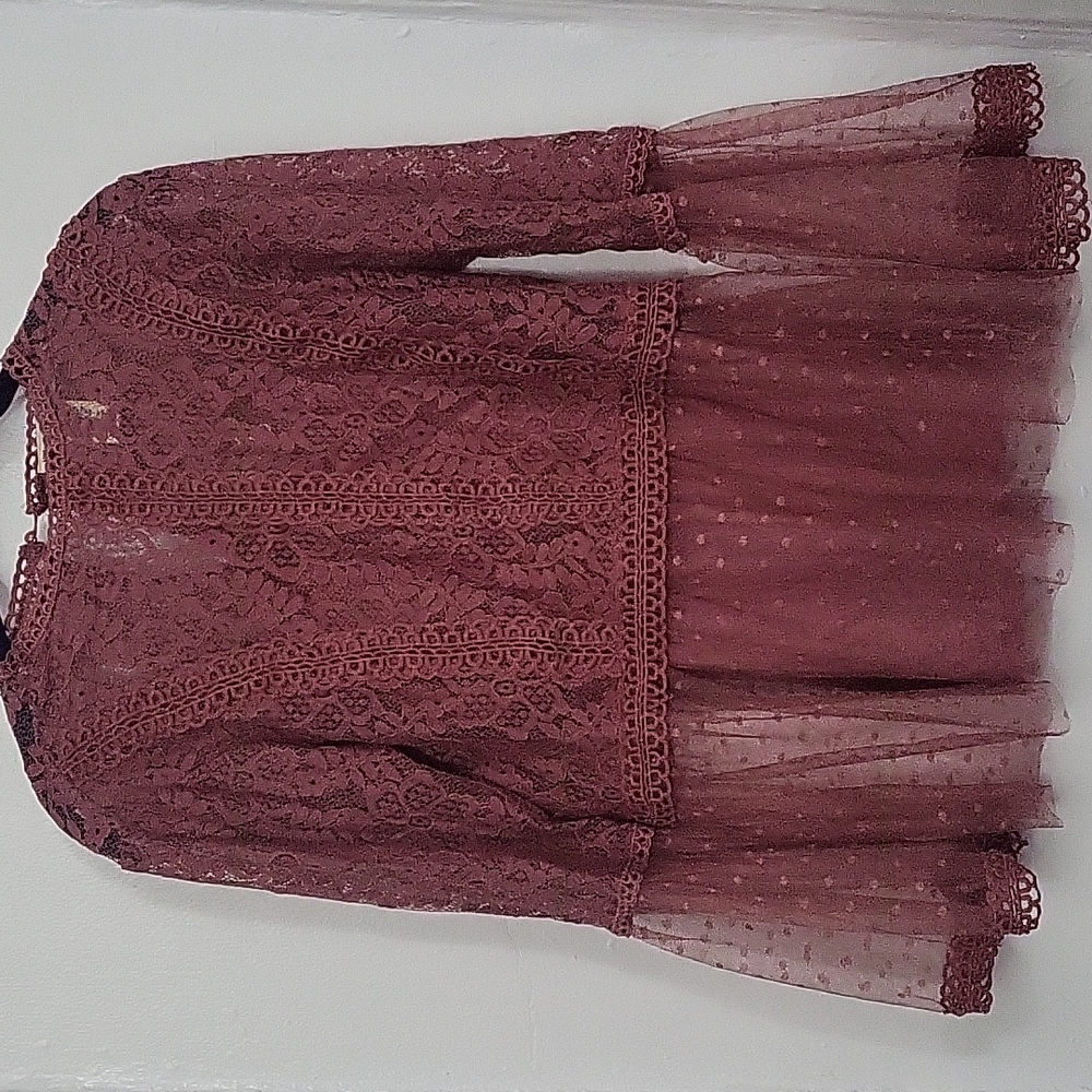 Lace Floral Polkadot Blouse